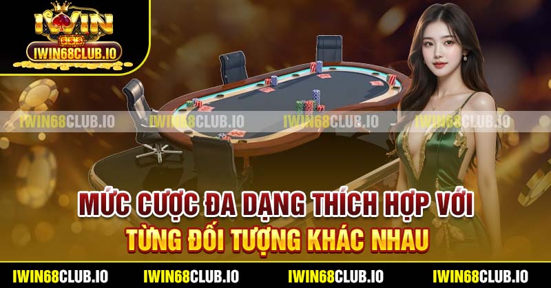 Mức cược đa dạng thích hợp với từng đối tượng khác nhau